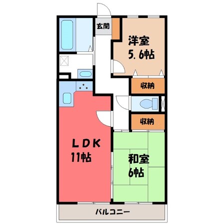 宇都宮駅東口駅 徒歩13分 2階の物件間取画像